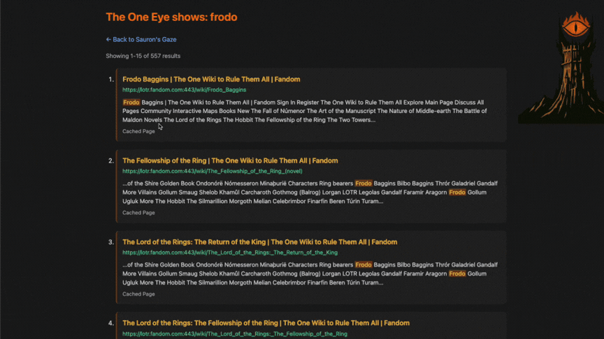 AskSauron Cached Page demo