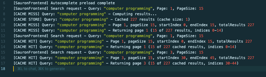 AskSauron query cache demo
